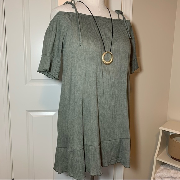 KyeMi Dresses & Skirts - KyeMi | Olive off the shoulder shift dress